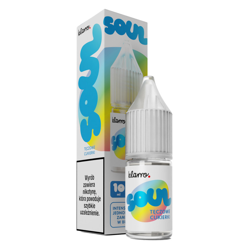 Liquid Klarro Soul Salt 10ml - Tęczowe Cukierki 20mg/ml Liquid Klarro Soul Salt 10ml - Tęczowe Cukierki 20mg/ml