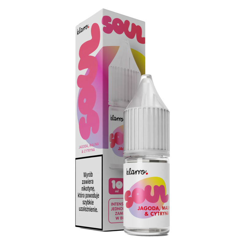 Liquid Klarro Soul Salt 10ml - Jagoda, Malina Cytryna 20mg/ml Liquid Klarro Soul Salt 10ml - Jagoda, Malina Cytryna 20mg/ml