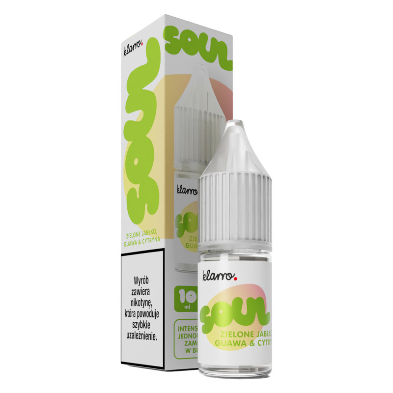 Liquid Klarro Soul Salt 10ml - Zielone Jabłko Guawa Cytryna 20mg/ml Liquid Klarro Soul Salt 10ml - Zielone Jabłko Guawa Cytryna 20mg/ml