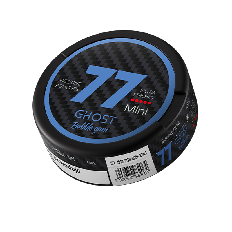 Saszetki Nikotynowe 77 Mini GHOST opak.24szt. - Bubble Gum 40 mg/g Saszetki Nikotynowe 77 Mini GHOST opak.24szt. - Bubble Gum 40 mg/g