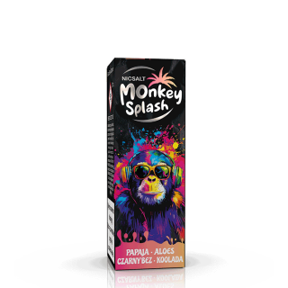 Liquid MONKEY SPLASH Salt 10ml - Papaja Aloes, Czarny Bez Cool 20mg/ml
