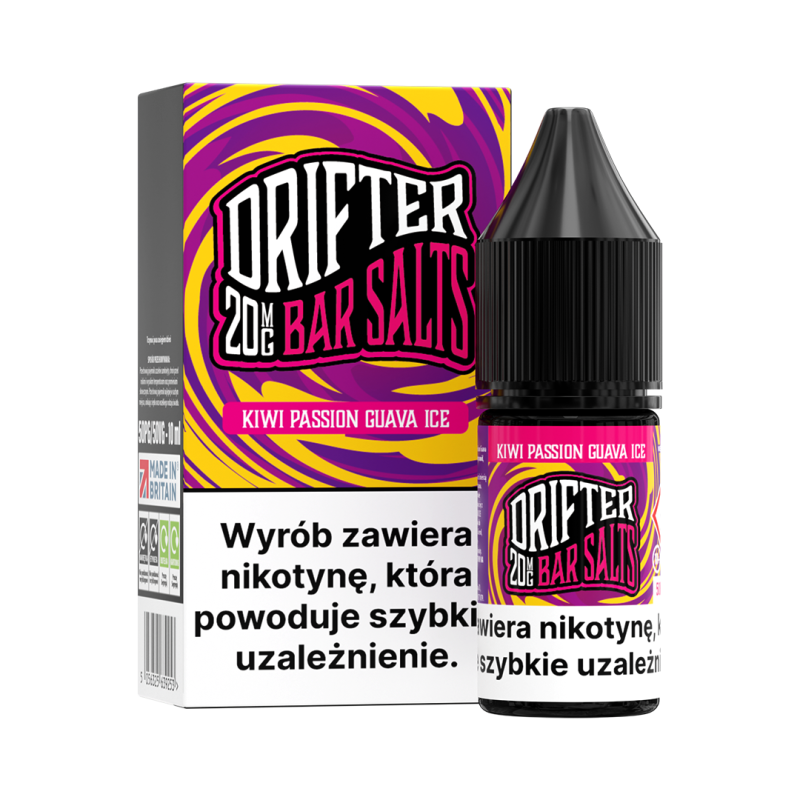 Liquid DRIFTER Salt 10ml - Kiwi Passion Guava Ice 20 mg/ml Liquid DRIFTER Salt 10ml - Kiwi Passion Guava Ice 20 mg/ml